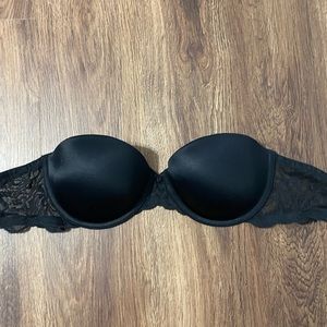 Pink by Victoria’s Secret Black Padded push-up Strapless bra 36B